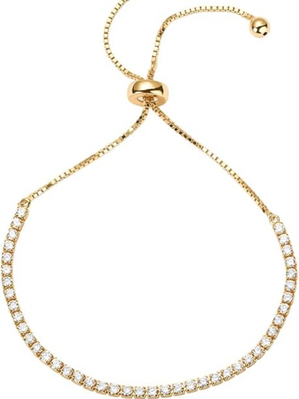 PAVOI Tennis Bracelets for Women, 14K Gold Plated Adjustable CZ Bracelet